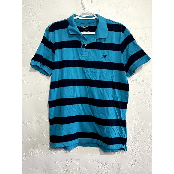Aeropostale stripe polo mens medium classic preppy y2k retro classiccore basic - Picture 1 of 4